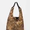Bolso The Shopping En Cuero Animal Print Camel