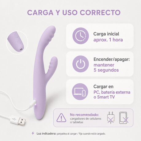 Vibrador Rabbit Ultra Fino Control APP Usb Con Calefacción Vibrador Rabbit Ultra Fino Control APP Usb Con Calefacción