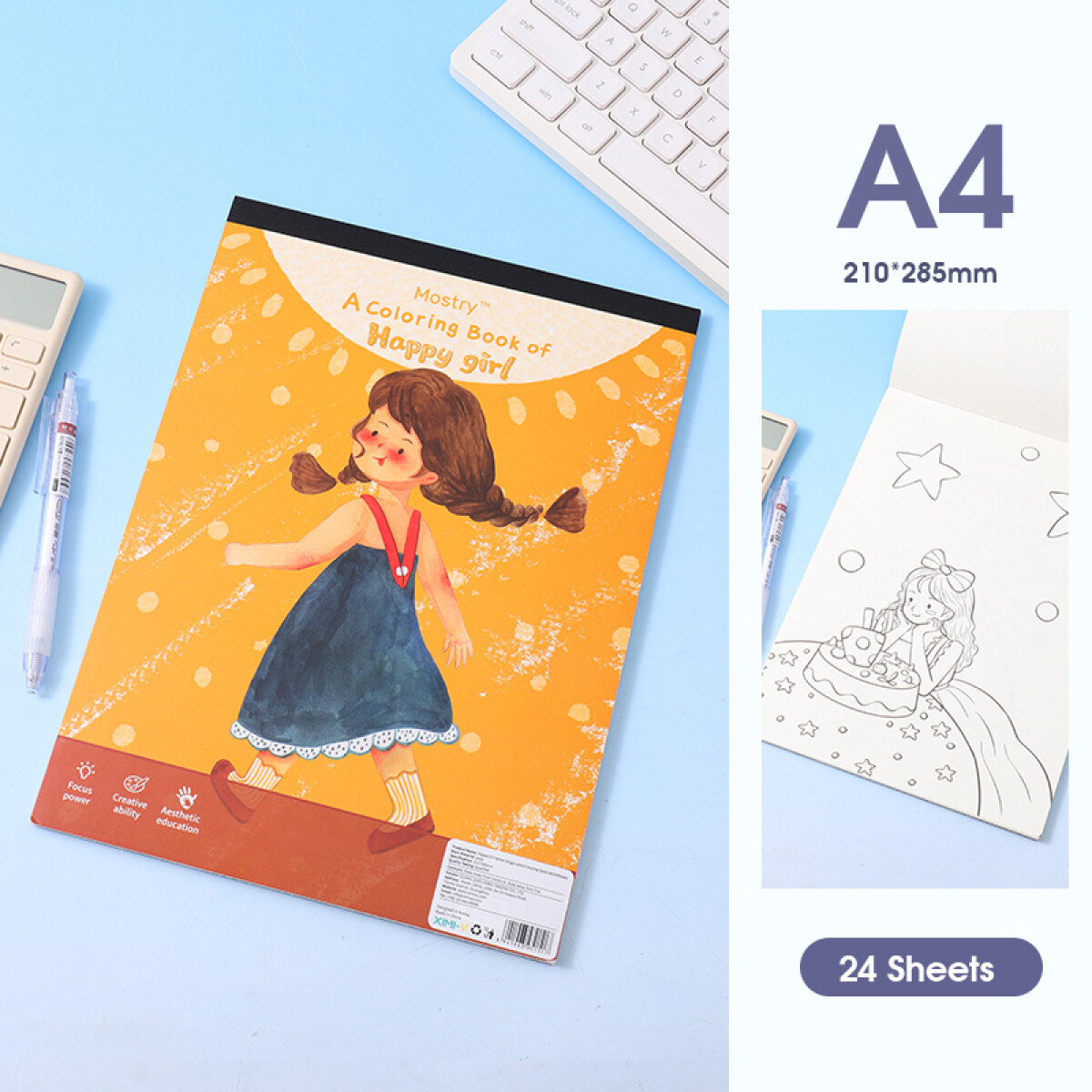 Cuaderno Para Colorear Niñas - A4 - 24 Hojas 