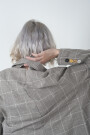 CHAQUETA EN CHECK DE ALGODON Gris