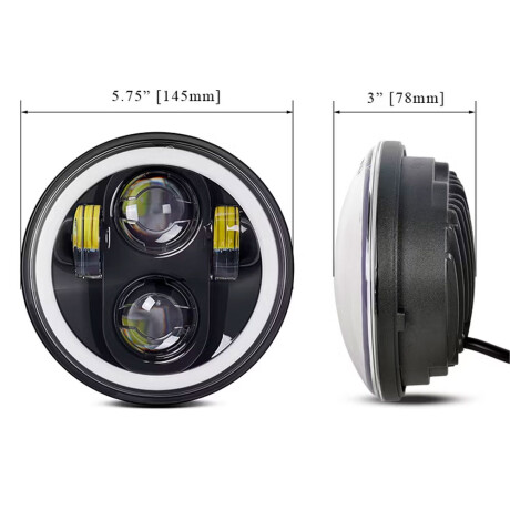 SEMIOPTICAS - REDONDA LED 7 PULGADAS 17.5CM 12/24V DOBLE LUPA - SEMIOPTICAS - REDONDA LED 7 PULGADAS 17.5CM 12/24V DOBLE LUPA -