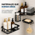 Organizador Baño Estante 5 Piezas Adhesivo Acero Inoxidable Negro 1