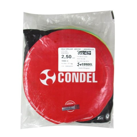 CABLE MULTIFILAR 2,50MM2 VERDE/AMARILLO CONDEL CABLE MULTIFILAR 2,50MM2 VERDE/AMARILLO CONDEL