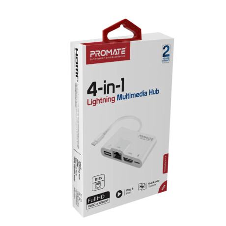 PROMATE MEDIASYNC-LT HUB ADAPT LIGHTN A USB/HDMI/LAN/LIGHTN Promate Mediasync-lt Hub Adapt Lightn A Usb/hdmi/lan/lightn