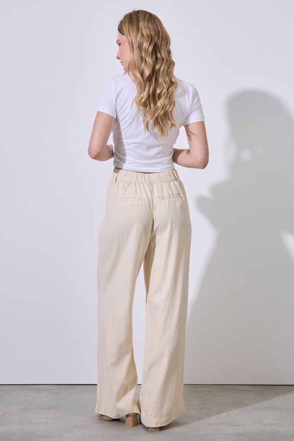 Pantalon Lino Wide BEIGE