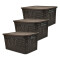 Set x3 Caja simil ratán 15 lts CHOCOLATE