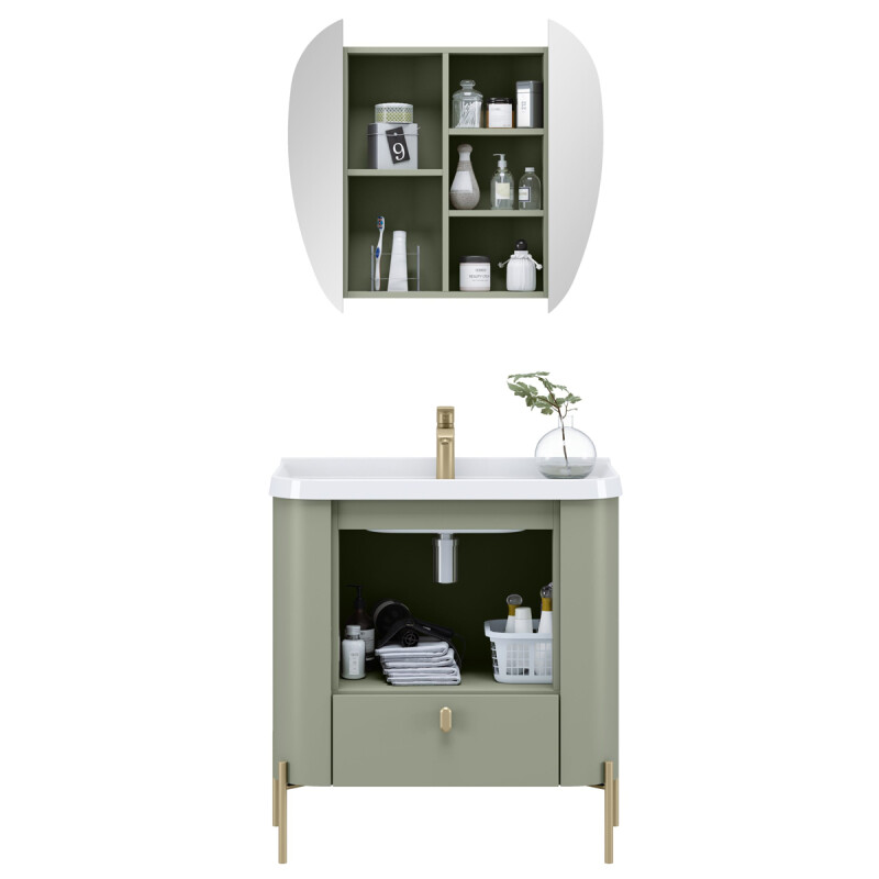 MUEBLE DE BAÑO ARRAIAL 80CM CON BOTIQUIN COLOR VERDE Mueble De Baño Arraial 80cm Con Botiquin Color Verde