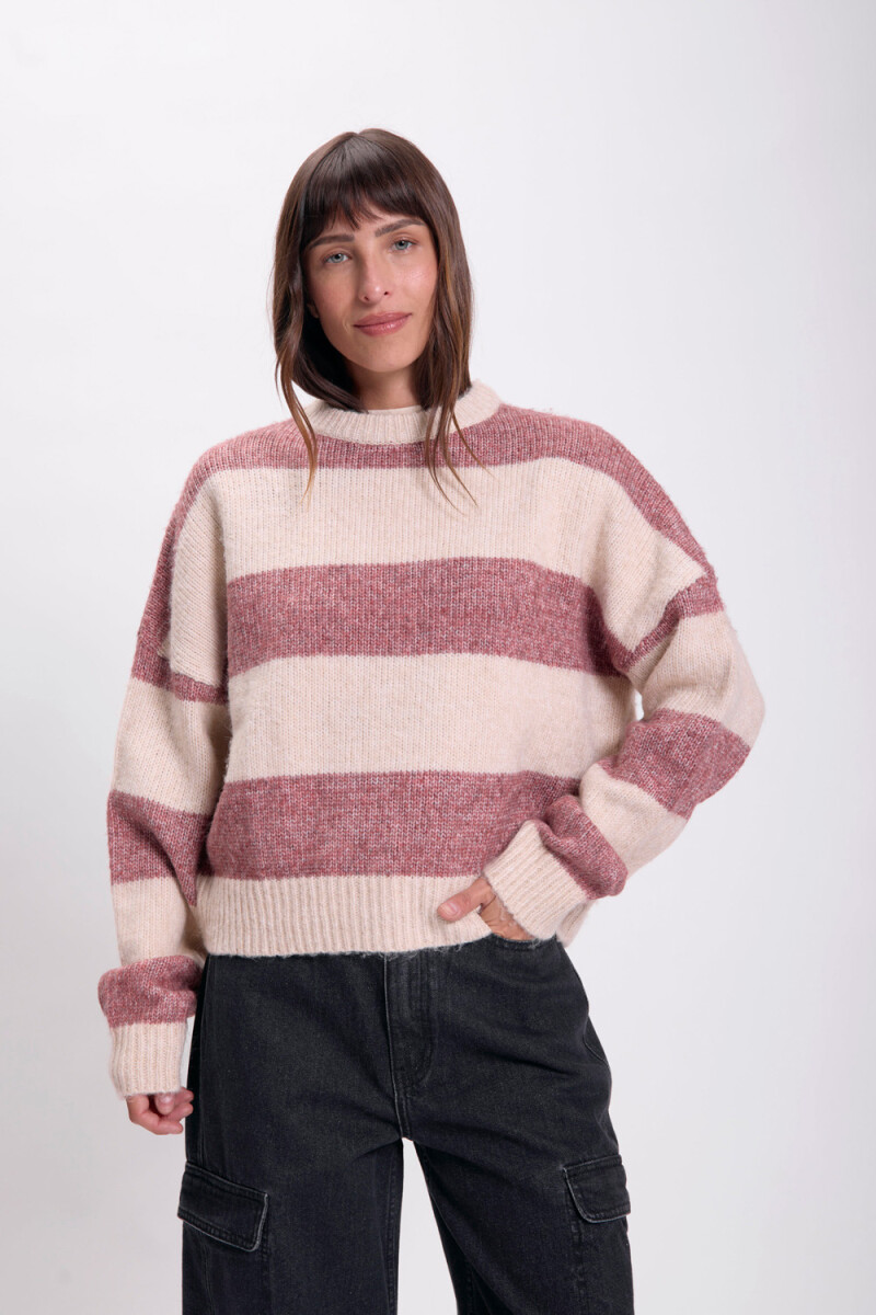 Buzo punto Rayas Beige