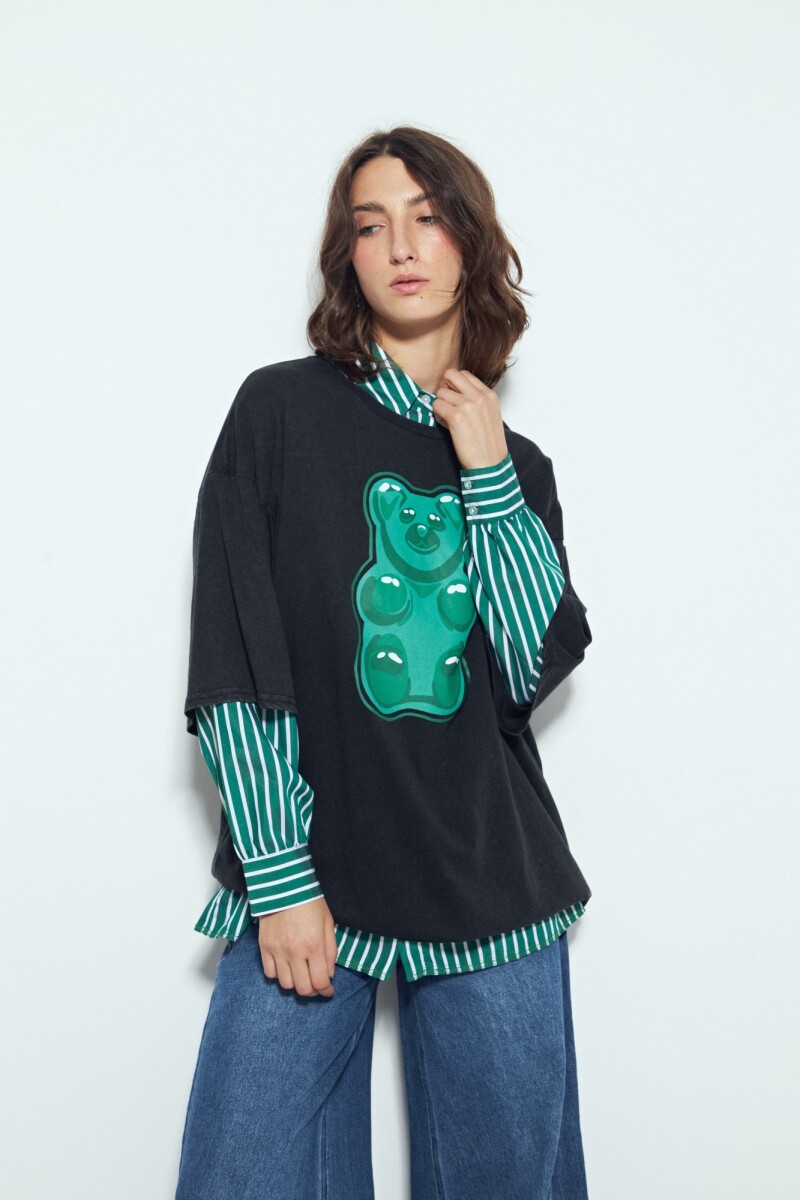 REMERA PEPEROMIA - Negro 