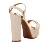 Sandalia Vizzano Mujer Taco 14cm Plataforma 5cm Dorado