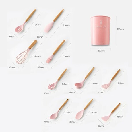 Set Cocina Antiadherente 17P c/Juego Batería Brinox + Menage Rosa