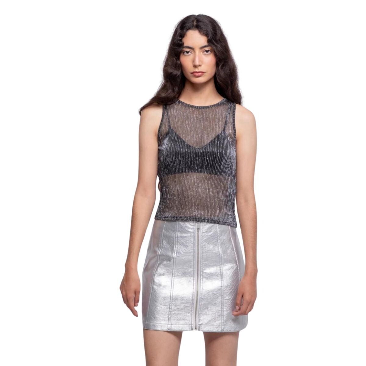 FALDA JET S-XL - PLATEADO 