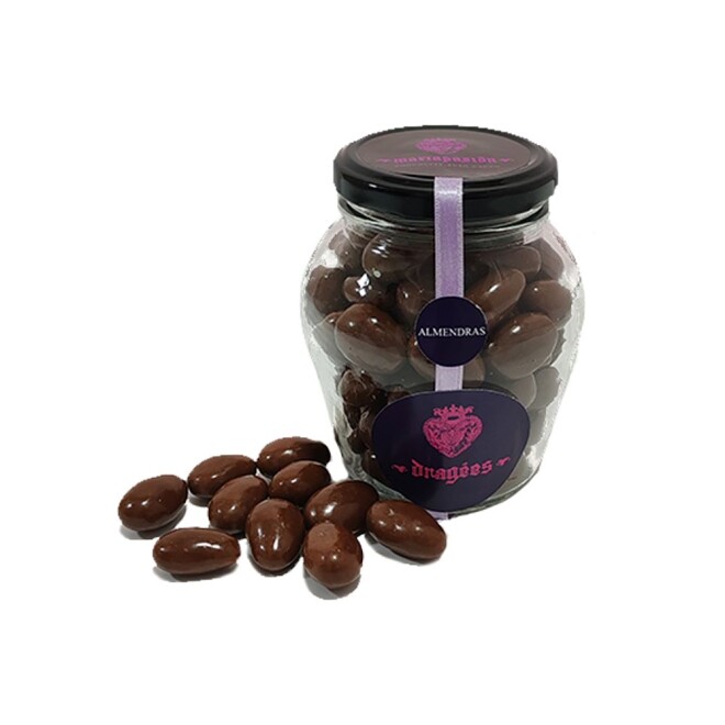 Drageés - Almendras Bañadas - Frasco 250g. - Leche 37% - Cacao Puro Drageés - Almendras Bañadas - Frasco 250g. - Leche 37% - Cacao Puro