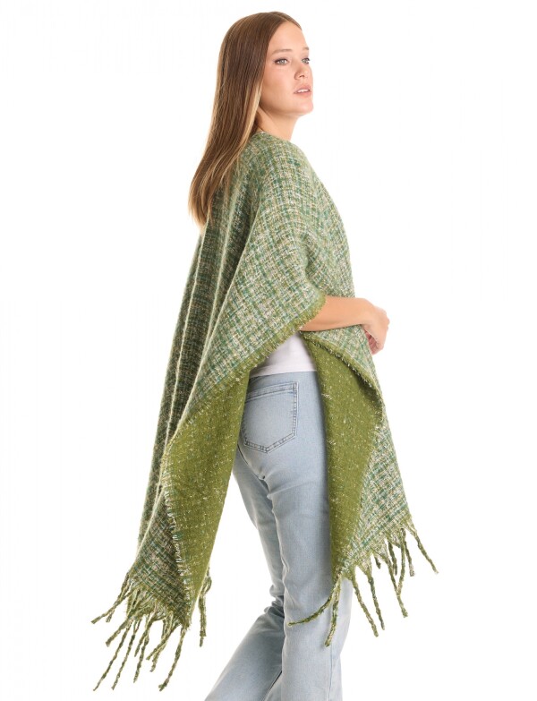 Ruana Tweed Flecos VERDE/MULTI