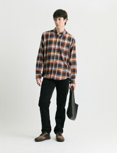012442 CAMISA HARRINGTON LABEL Ladrillo