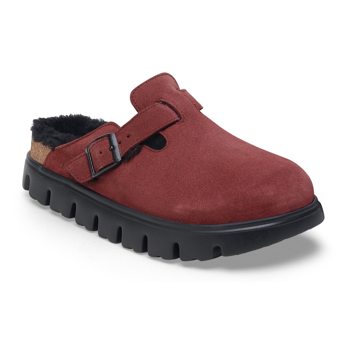 Zueco Boston Chunky Shearling LEVE - Estrecho - Berry Crush 