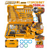 KIT SET 172 HERRAMIENTAS COMBINADAS + LLAVE DE IMPACTO A BATERIA 550NM 20V + 2 B KIT SET 172 HERRAMIENTAS COMBINADAS + LLAVE DE IMPACTO A BATERIA 550NM 20V + 2 B