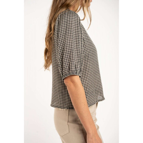 Blusa Gingham Negro