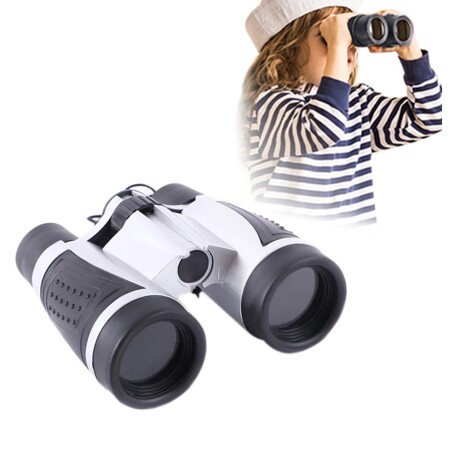Binoculares Zoom 8x30 Juguete Didáctico Observación Niños Blanco/negro