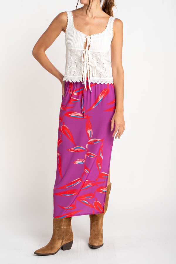 Falda Print Fucsia