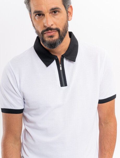 Remera m/c cierre blanco