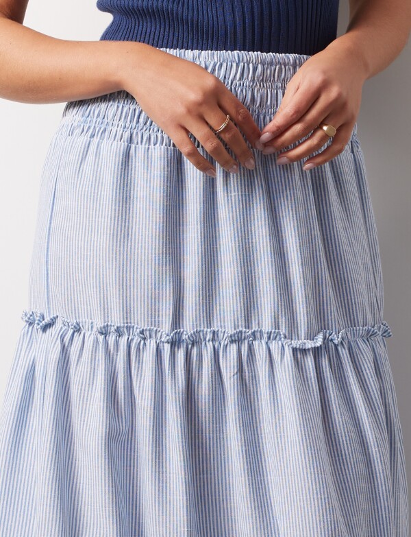 Falda Pull On Lineas CELESTE