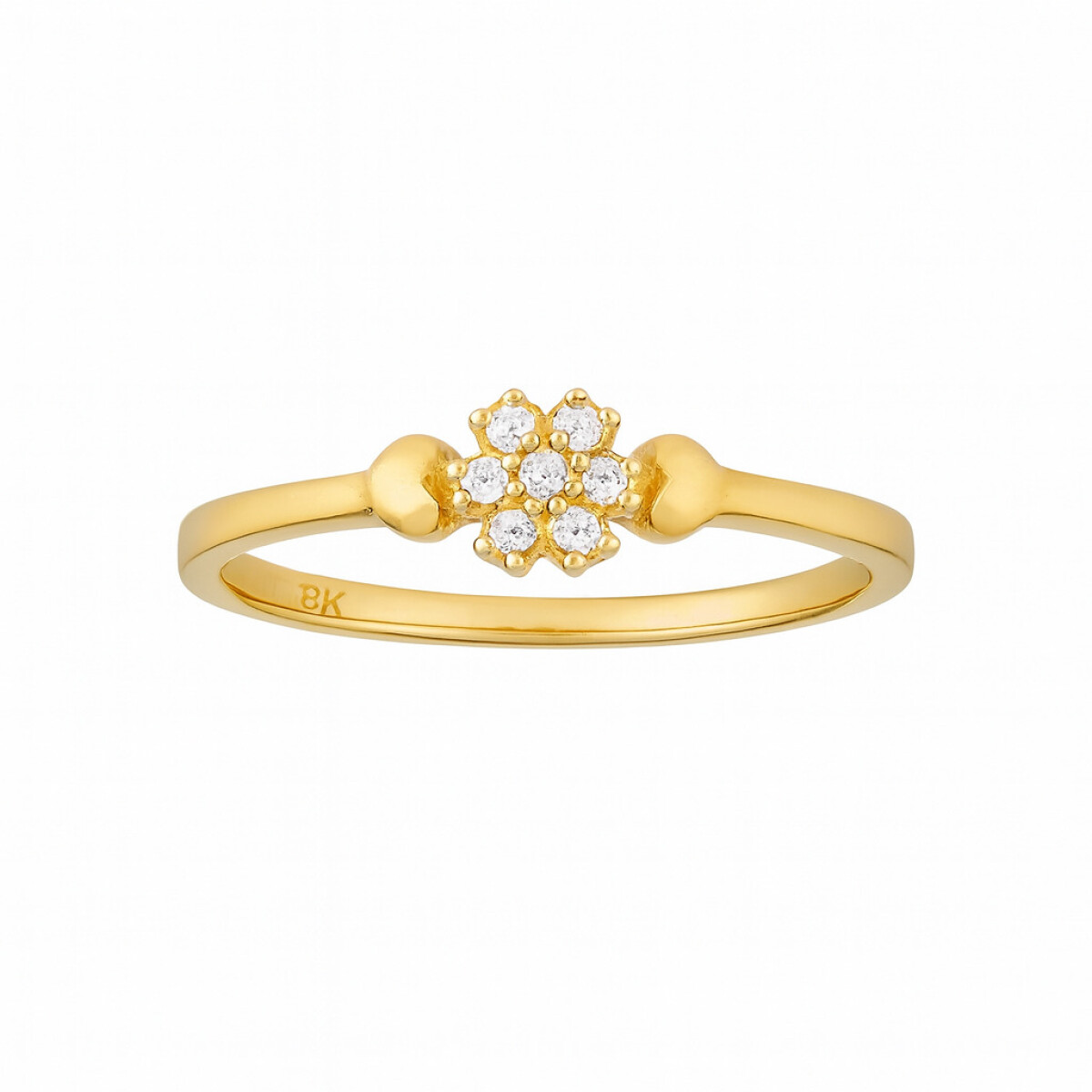 Anillo De Oro 18k Con Flor De Circonias 