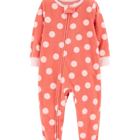 Pijama Carters 1 Pieza con Pie de Micropolar a Lunares ROSA