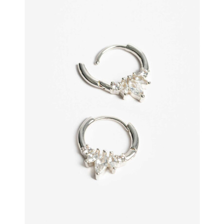 Argollas Con Cubic Zirconia Plateado
