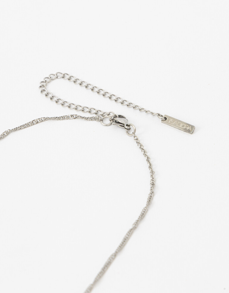 Collares Cortos Metal Collar Cadena Fina Acero - Plateado