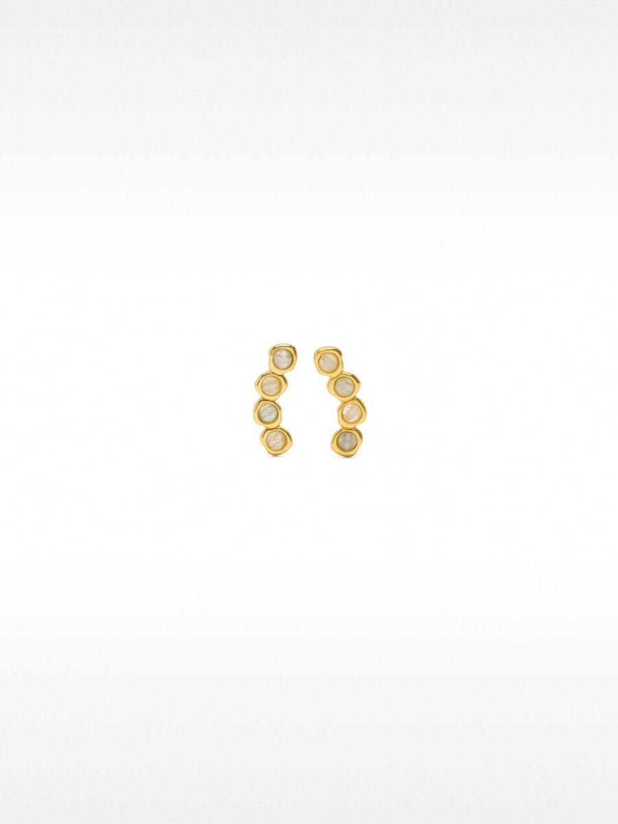 Pendientes Con Circonitas - Plata De Ley 925 verde