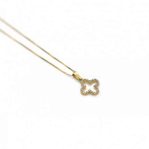 Cadena y Colgante en Oro 18Kilates con Zirconia Cadena y Colgante en Oro 18Kilates con Zirconia