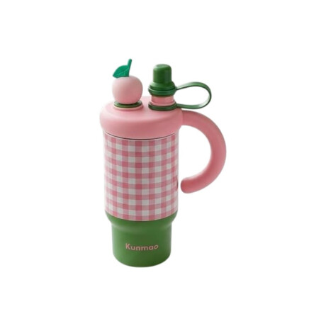 Vaso térmico de acero con sorbito y tapita - 800ml Rosado