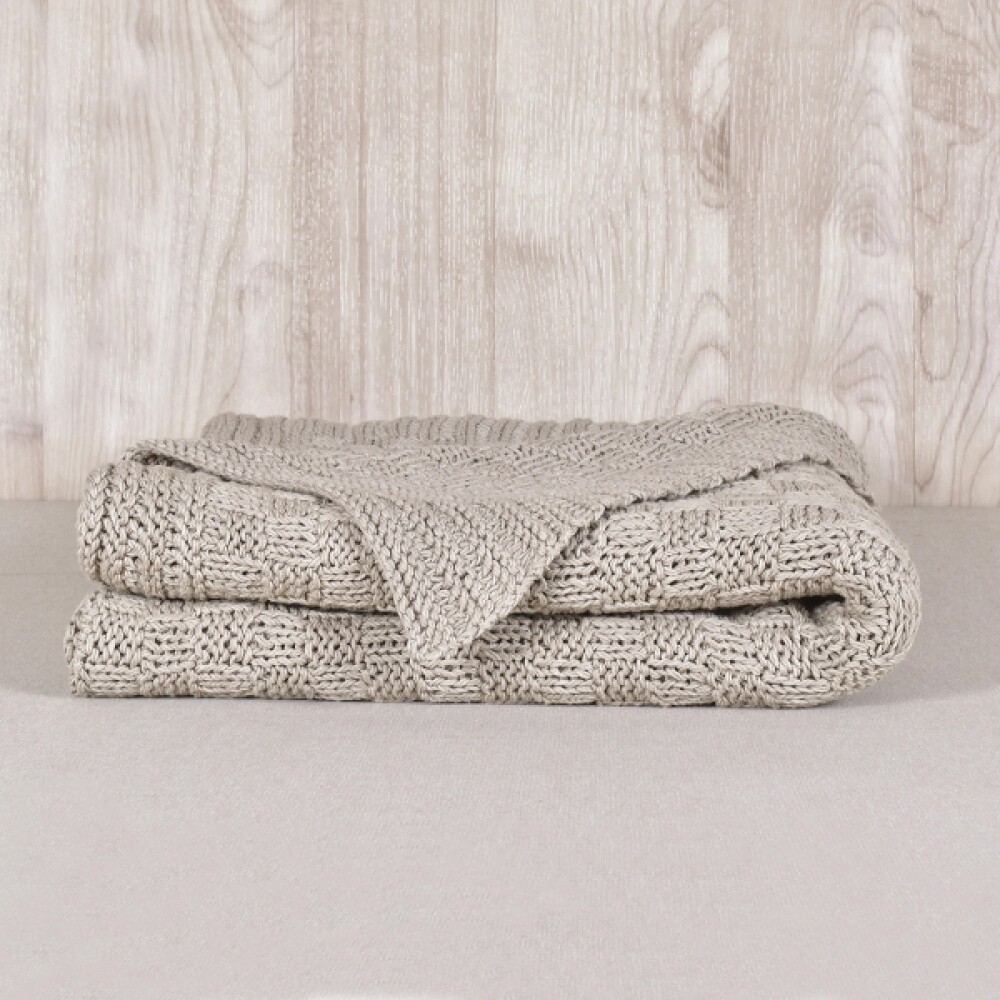 Manta Tejida 125x150 - Sierra - Pilar Beige