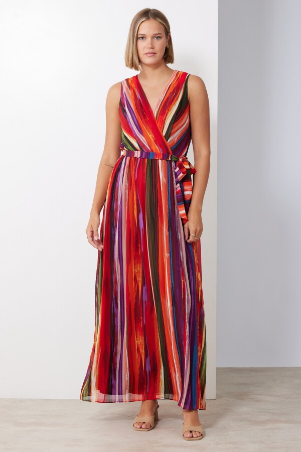 Vestido Maxi MULTI/ROJO