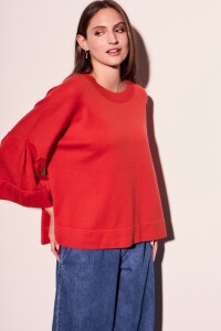 Sweater Manga Volados Rojo