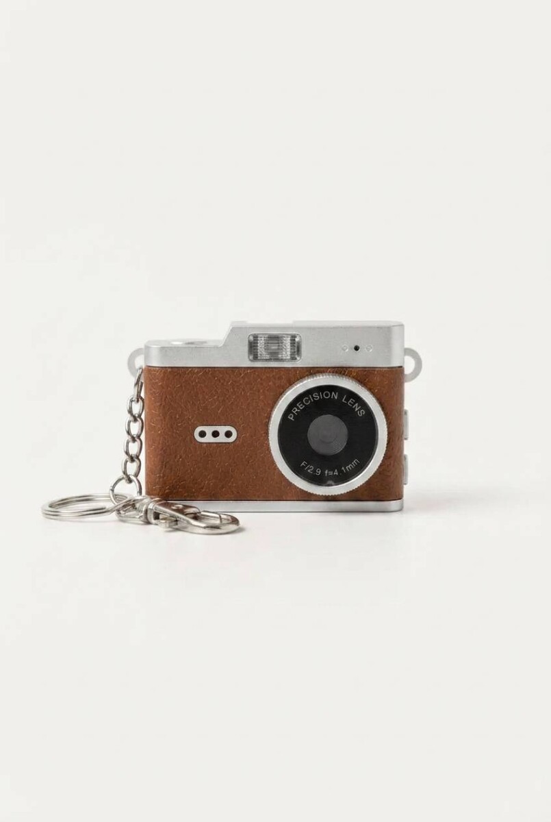 Llavero retro con camara 1080p, Alta Definicion - marrón 