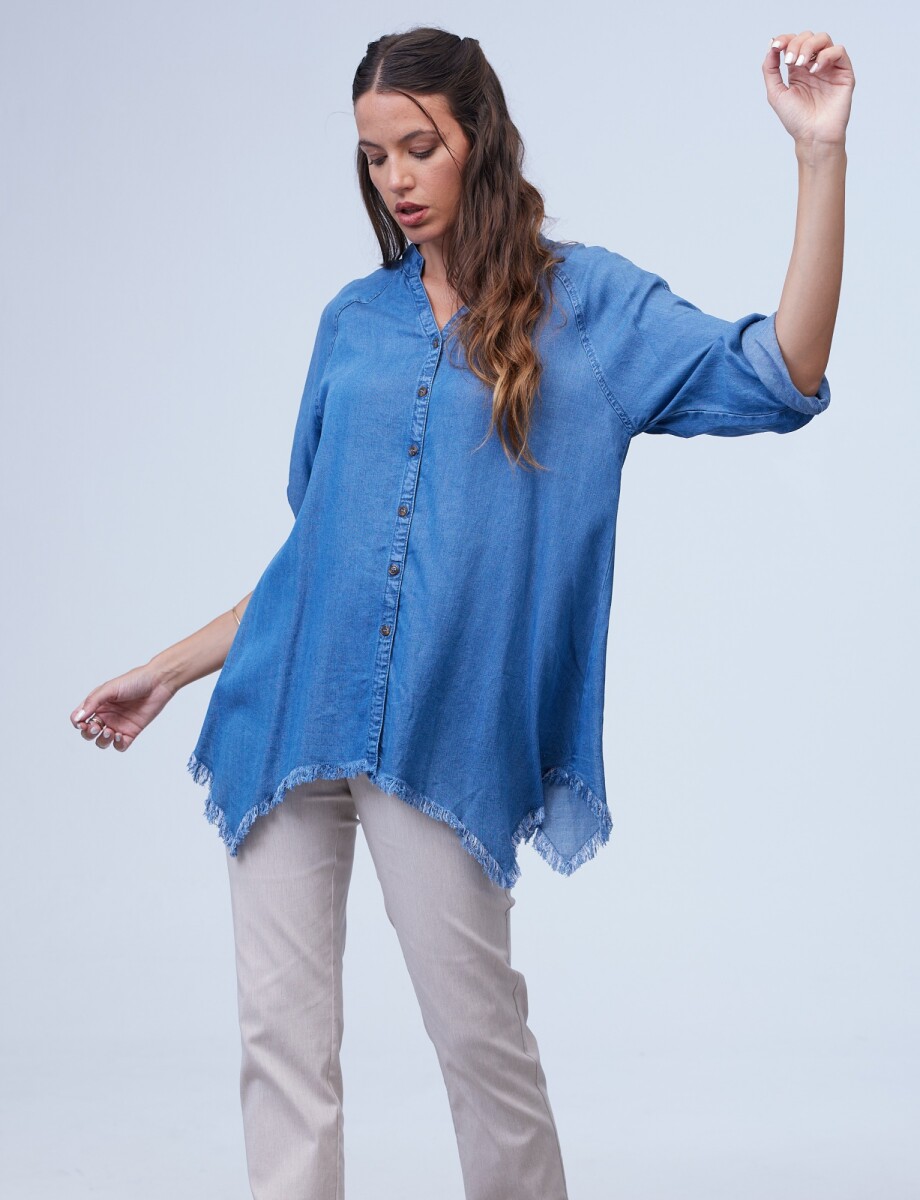 Camisa Tencel Flecos - Jean 