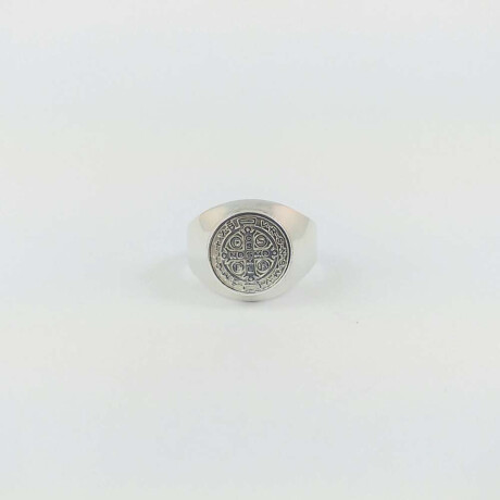 Anillo religioso de Plata 925 1cm diámetro interno 17mm #13 San Benito