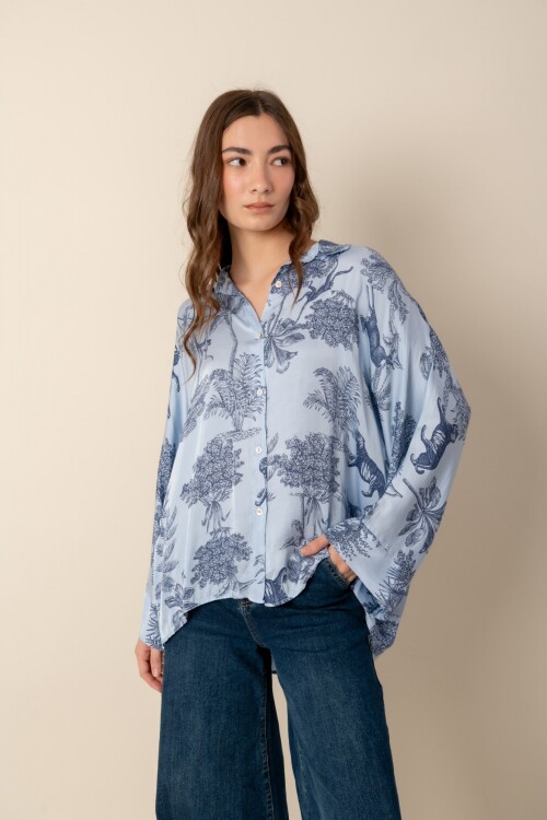 Camisa Bandana Blue