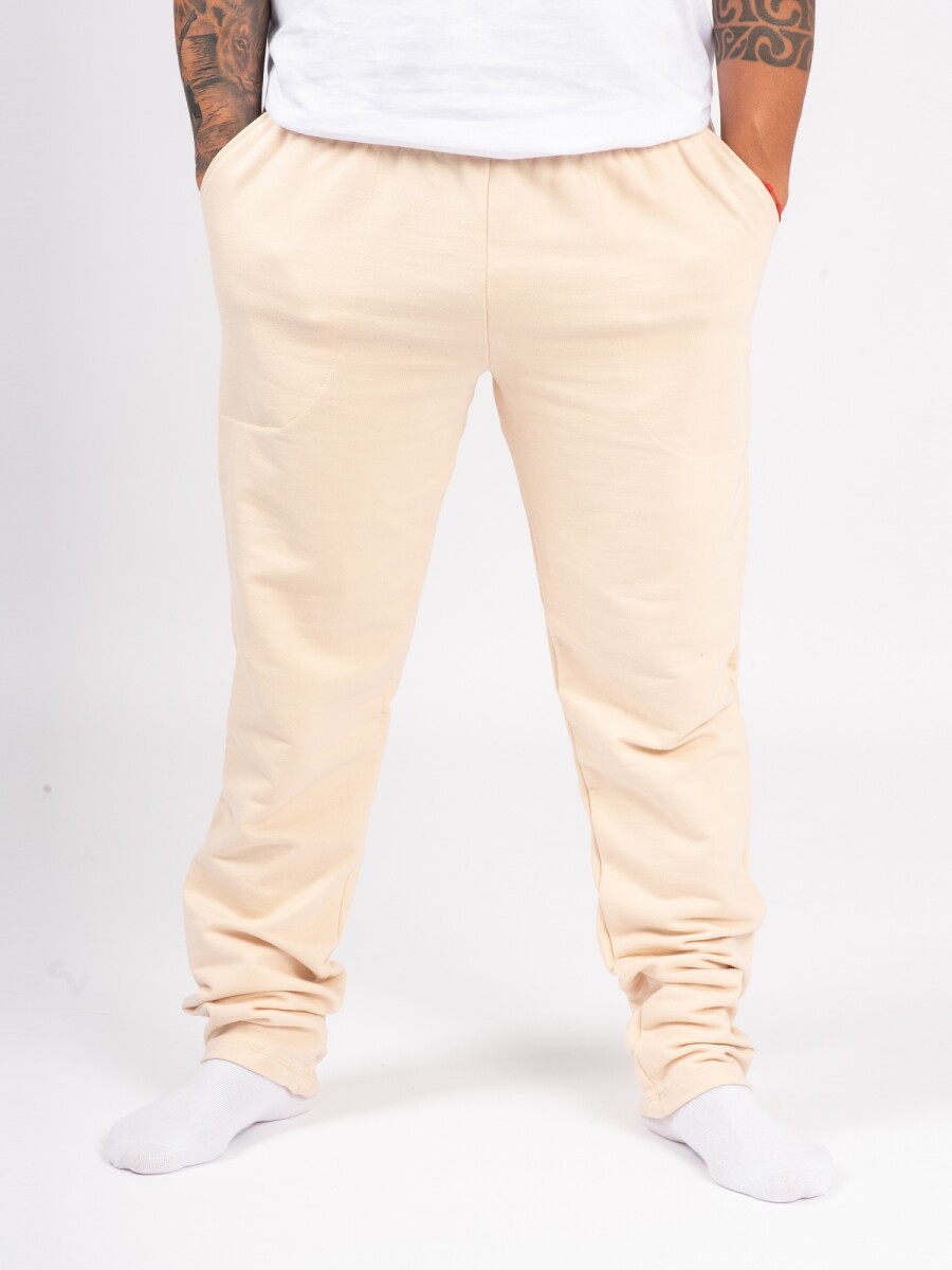 PANTALÓN DEPORTIVO ADULTO UNISSEX SIN FELPA - BEIGE 