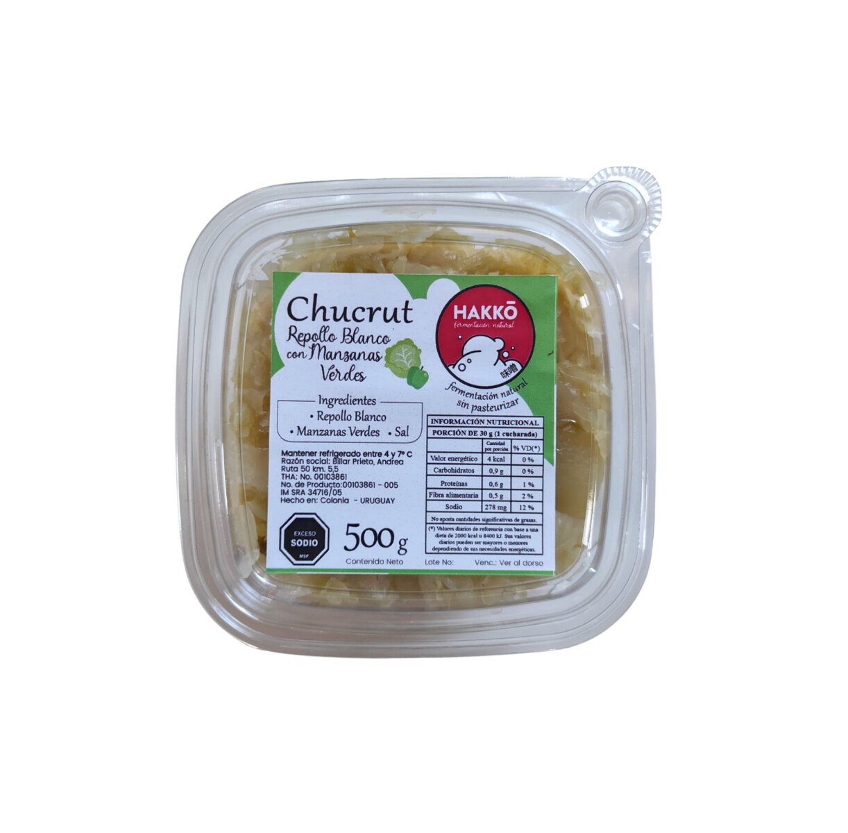 Chucrut repollo Blanco Con Manzana Hakko 500g 