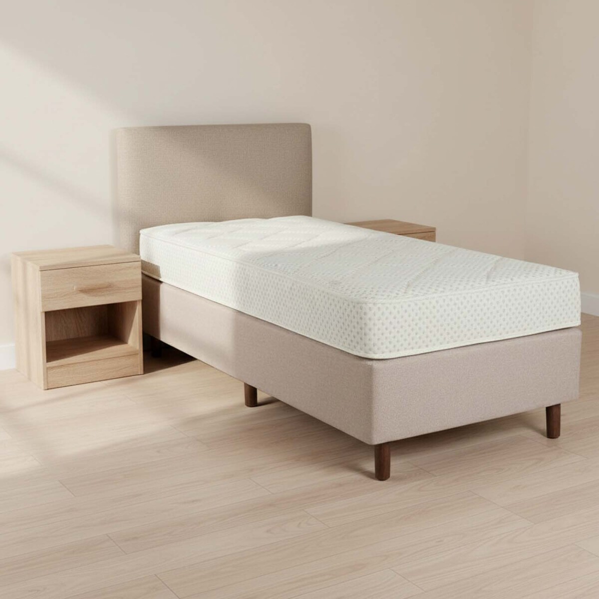 SOMMIER - 1 PLAZA ESPUMA ALTA DENSIDAD IVORY 20CM ALTURA 