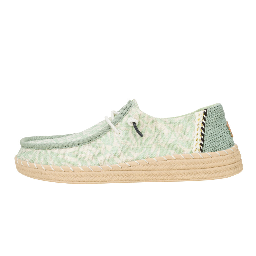 Wendy Espadrille Retro Palm - Mujer Celadon Green/White