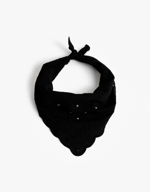 Pañuelos Raso Pañuelo De Broderie - Negro
