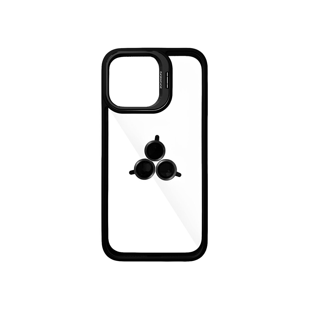 Case Transparente con Borde de Color y Protector de Lente Iphone 14 Pro Max - Black 
