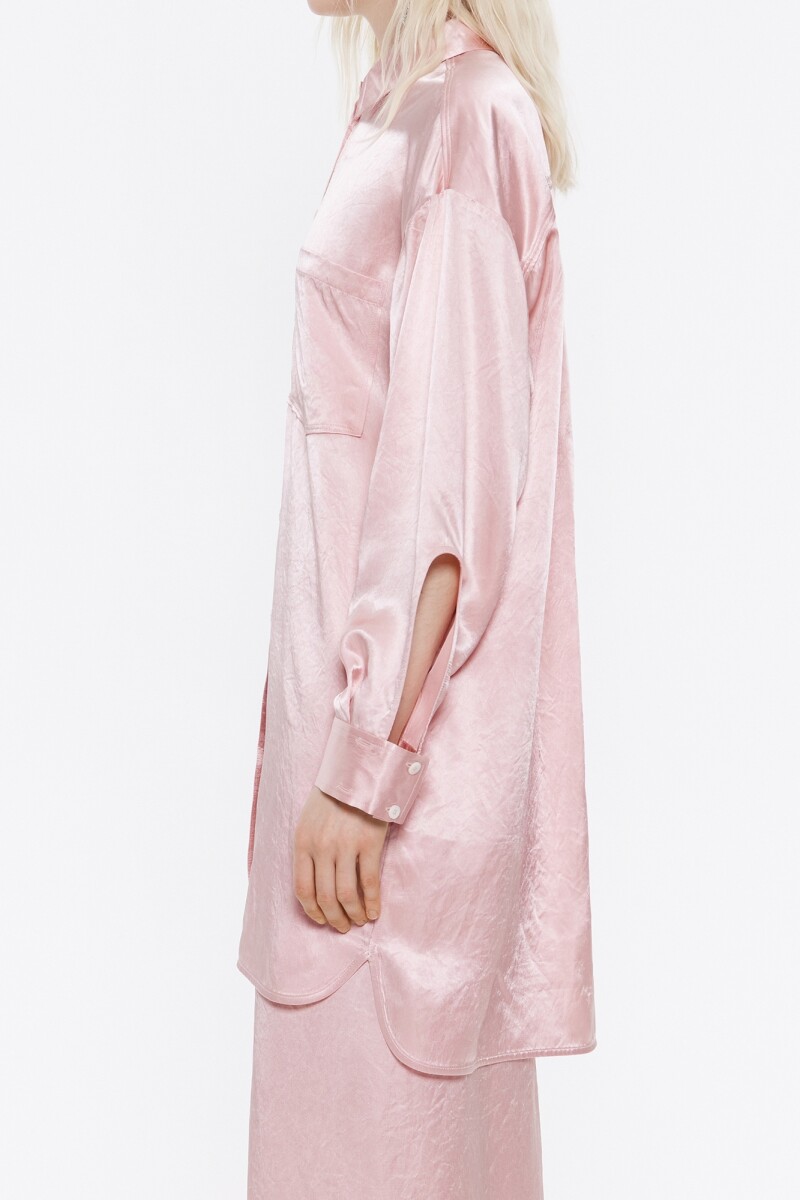 CAMISA OVERSIZE SATÉN Rosa