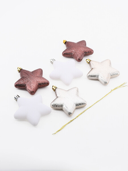 ADORNO COLGANTE ESTRELLA 6 PCS CAFÉ