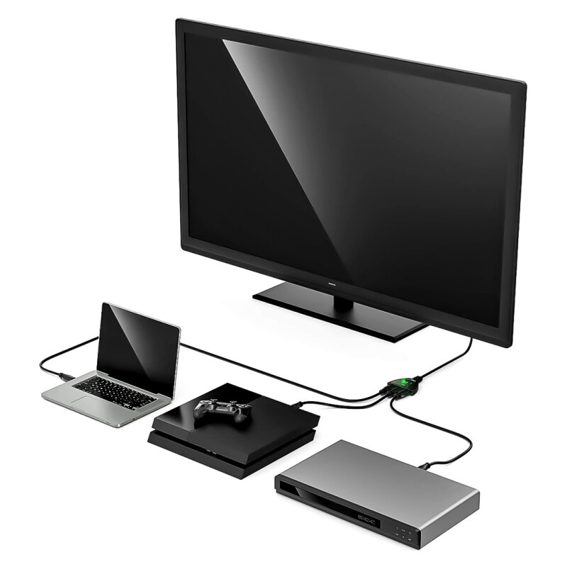 Switch HDMI Full HD 1080p Cableado de 3 Puertos Switch HDMI Full HD 1080p Cableado de 3 Puertos