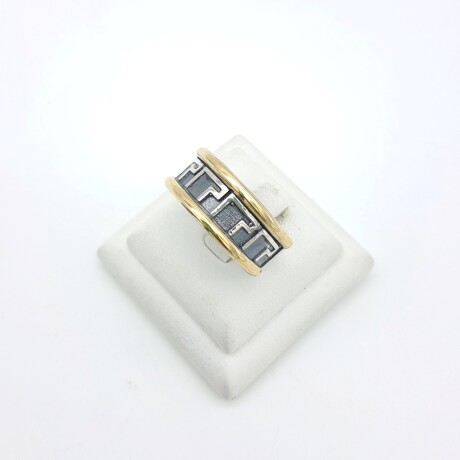 Anillo de plata 925 y double en oro 18 ktes, GUARDA GRIEGA. Anillo de plata 925 y double en oro 18 ktes, GUARDA GRIEGA.